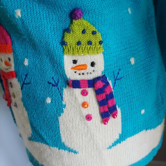 VINTAGE Marisa Christina Y2K Snowman Christmas Sweater Vest Size XL - Picture 3 of 13